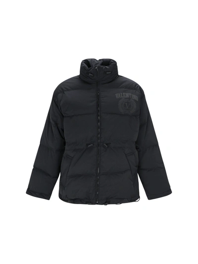 Valentino Down Jacket In No Nero