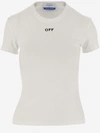 OFF-WHITE OFF-WHITE STRETCH COTTON T-SHIRT WITH LOGO