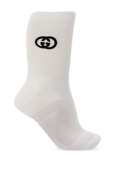 Gucci Interlocking G Stretched Ankle Socks In White