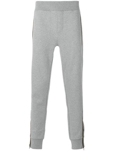 Moncler Contrast-stripe Cotton Track Pants In Light Grey