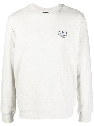 Apc Gray Rider Sweatshirt In Ecru