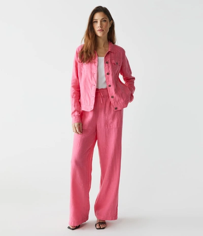 Michael Stars Jules Linen Pant In Flamingo