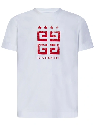 Givenchy 4g Stars T-shirt In Cotton In White