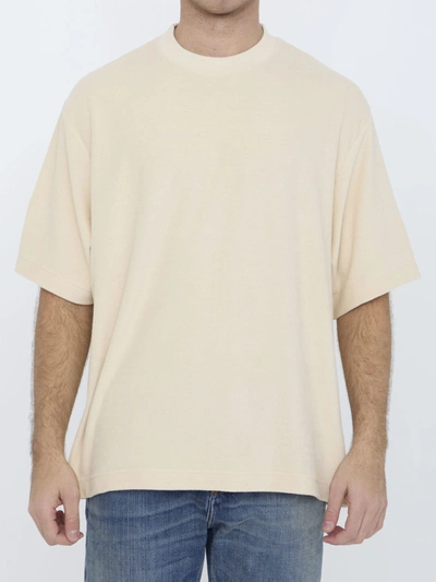 Burberry Cotton Towelling T-shirt In Beige