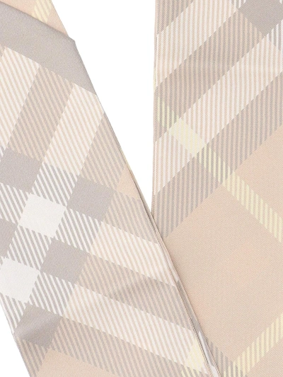 Burberry Check Thin Scarf In Beige