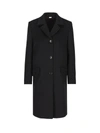 Gucci Single Breasted Logo Plaque Coat In Black