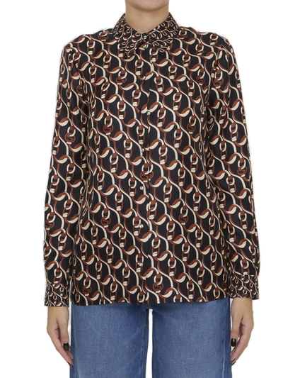 GUCCI GUCCI INTERLOCKING G CHAIN PRINTED SHIRT