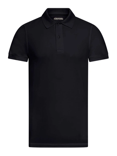 Tom Ford Cut And Sewn Polo Shrt Knitted In Black