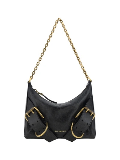 Givenchy Voyou Leather Shoulder Bag In Black