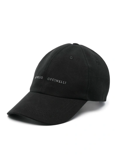 Brunello Cucinelli Hat In Black Light Grey