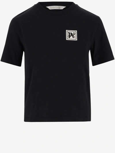 Palm Angels Pa Ski Club Cotton T-shirt In Black Whit