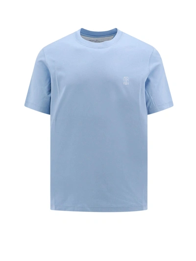 Brunello Cucinelli T-shirt In Clear Blue