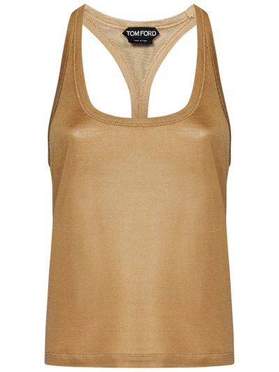 Tom Ford Silk Tank Top In Gold