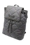 BRUNELLO CUCINELLI BRUNELLO CUCINELLI BACKPACK WITH DIAMOND PATTERN IN WOOL AND LEATHER EMBELLISHED WITH ROWS OF JEWELS