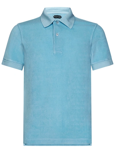 Tom Ford Polo Shirt In Light Blue