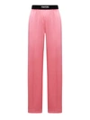 Tom Ford Logo Silk Satin Pajama Pants In Pink