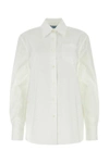 Prada Women's Stretch Cotton Blend Shirt In White