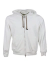 BRUNELLO CUCINELLI BRUNELLO CUCINELLI HOODED SWEATSHIRT WITH DRAWSTRING IN SOFT AND PRECIOUS COTTON WITH ZIP CLOSURE