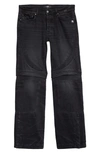 Amiri Men's Faded Jeans With Mesh Inserts In Faded Blac