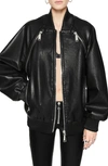 REBECCA MINKOFF DYLAN OVERSIZE LEATHER BOMBER JACKET