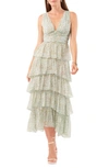 1.STATE CASCADE FLORAL TIERED DRESS