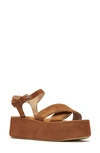 La Canadienne Kinsley Platform Ankle-strap Suede Sandals In Chestnut Suede