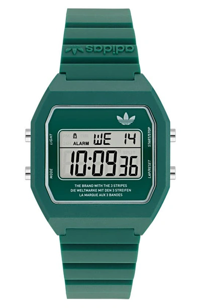 Adidas Originals Men's Digital Two Resin Strap Watch/36mm In Green