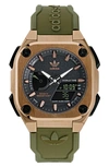 Adidas Originals Men's City Tech One Ip Bronze-plated Stainless Steel & Resin Strap Watch/45mm In Green