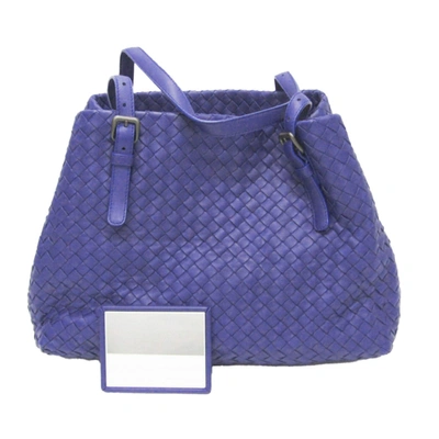 Bottega Veneta Intrecciato Blue Leather Tote Bag ()