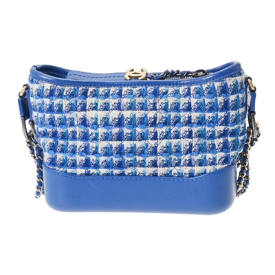 Pre-owned Chanel Gabrielle Blue Pony-style Calfskin Shoulder Bag ()