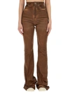 Rick Owens Drkshdw Bolan High-waisted Flared Jeans In Brown