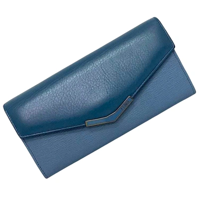 Fendi 2jours Blue Leather Wallet  ()