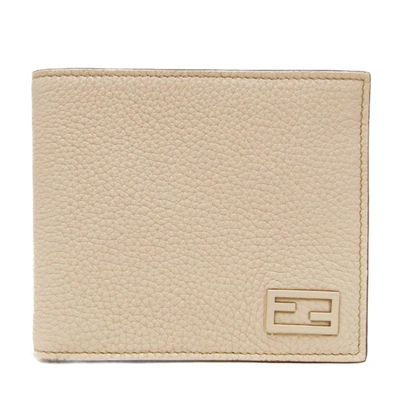 Fendi Ff Beige Leather Wallet  ()