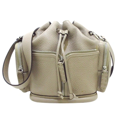 Fendi Mon Trésor Beige Leather Shoulder Bag ()