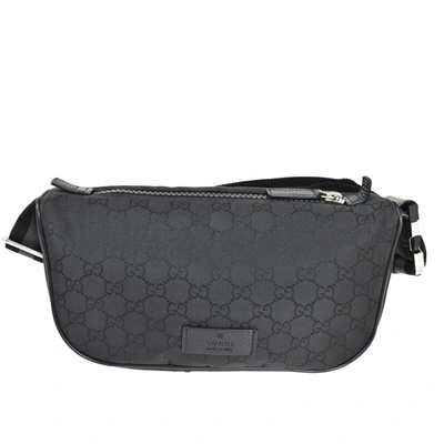 Gucci Ssima Black Canvas Shoulder Bag ()