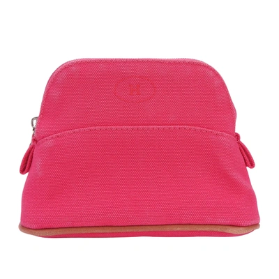 Hermes Hermès Bolide Pink Canvas Clutch Bag ()