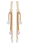 VINCE CAMUTO CRYSTAL CASCADING CHAIN DROP EARRINGS