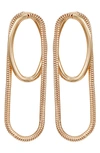 VINCE CAMUTO SNAKE CHAIN OVAL DROP EARRINGS