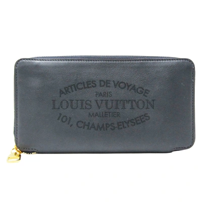Pre-owned Louis Vuitton Jena Grey Leather Wallet  ()