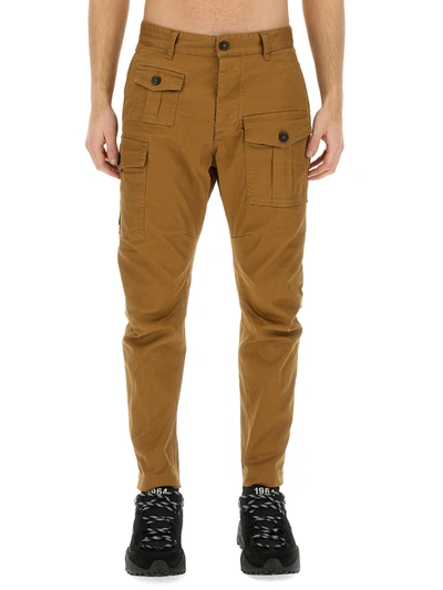 Dsquared2 Sexy Cargo Fit Trousers In Beige