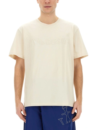 Jw Anderson J.w. Anderson T-shirt With Logo In Beige