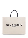 Givenchy Borsa Shopper Con Logo In Beige/black