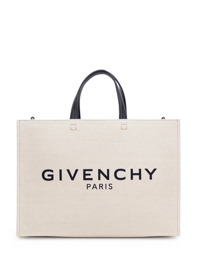 Givenchy G-tote Medium Bag In Beige/black