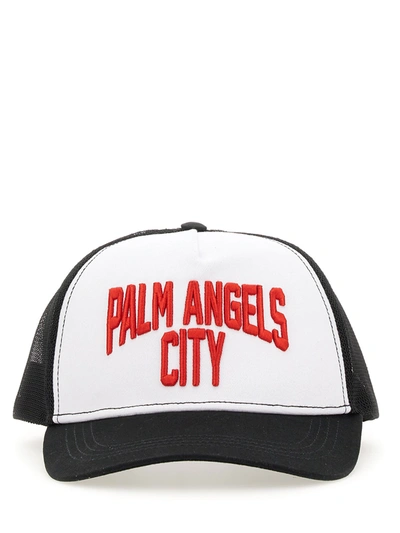 Palm Angels Baseball Hat With Logo In Bianco