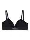 Tom Ford Logo Stretch-jersey Triangle Bra In Black