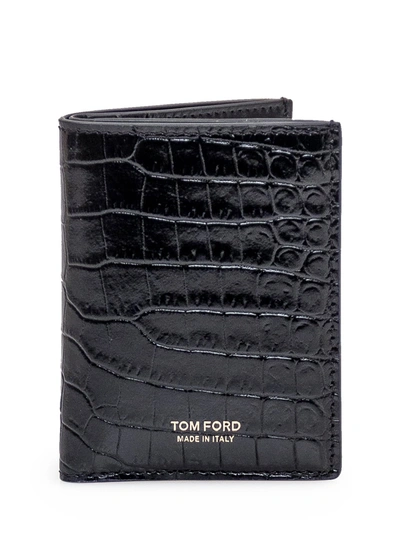 Tom Ford Leather Cardholder In Black
