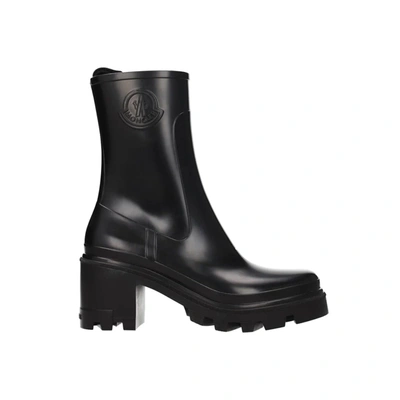 Moncler Rubber Logo Boots In Black