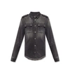 Balmain Cotton Denim Shirt In Black