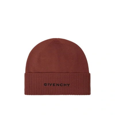 Givenchy Wool Logo Hat In Brown
