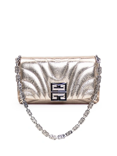 Givenchy Women's Micro 4g Soft Crossbody Bag In Quilted Leather In Dusty Gold